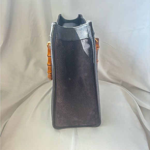 Gucci Diana Tote Bamboo Handle Navy Suede Vintage - Picture 5 of 10